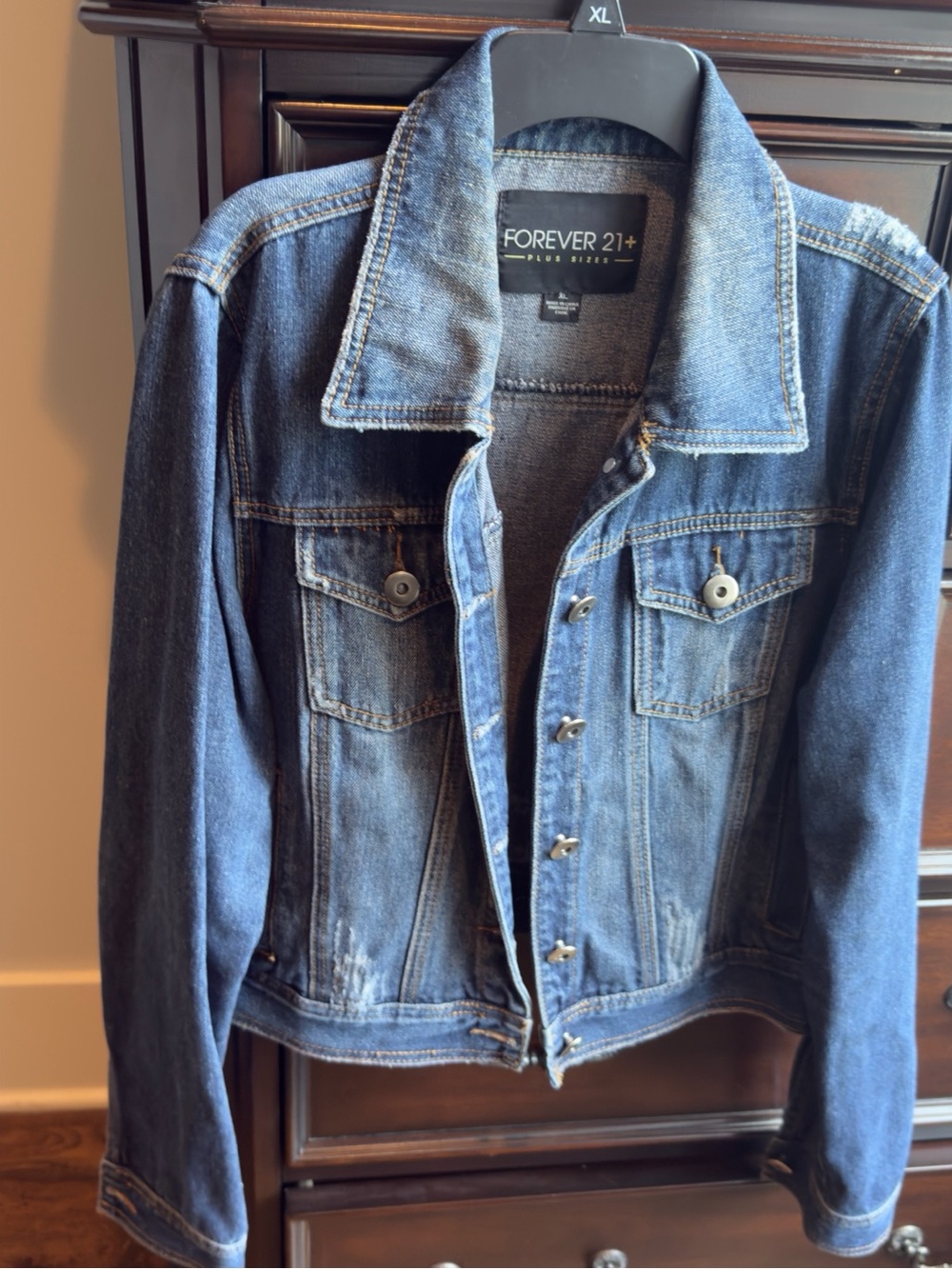 Forever 21 Plus Dark Blue Denim Jacket